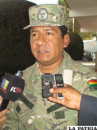 El nuevo comandante del COA-Oruro, mayor Herbert Escóbar
