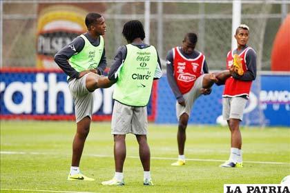 En el entrenamiento de la selección ecuatoriana