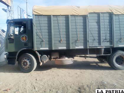 Camión que trajo el combustible decomisado en Ancaravi