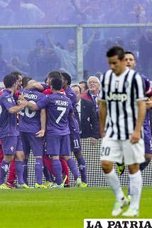 Festejo de los jugadores de Fiorentina