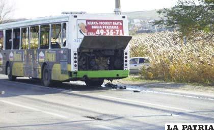 Autobús donde estuvo la suicida 