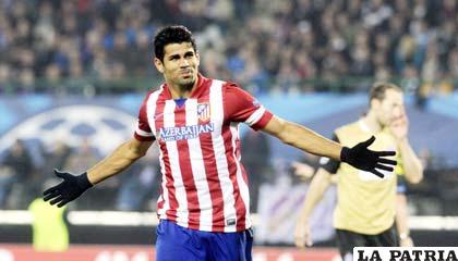Diego Costa celebra el segundo gol del Atlético de Madrid 