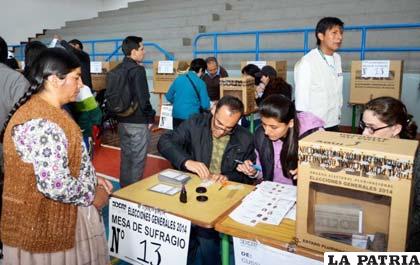 Mesas de sufragio el día de las elecciones generales