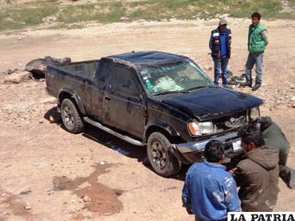 La camioneta resultó con daños materiales de consideración