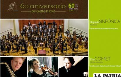 Afiche del concierto en honor a los 60 años del Goethe