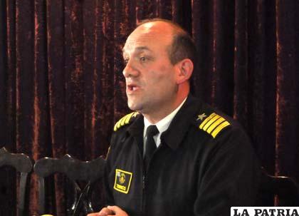 El director de Comunicación Social del Comando General de la Armada Boliviana, Cap. de Navío Javier Torrico
