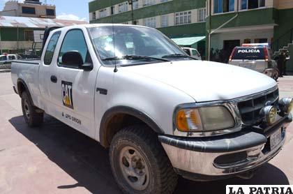 La camioneta que dañaron los peruanos