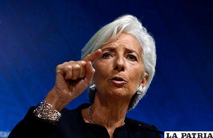 La directora gerente del Fondo Monetario Internacional (FMI), Christine Lagarde, durante su visita a Lima