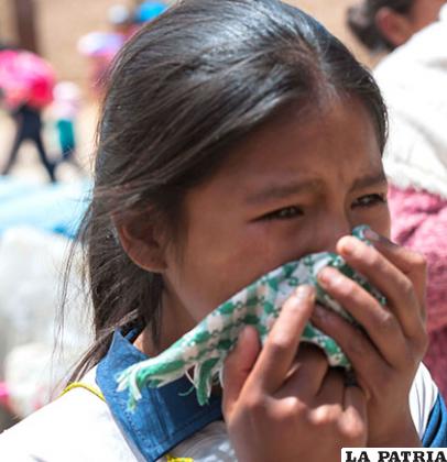 Niña llora por el susto y la gasificación