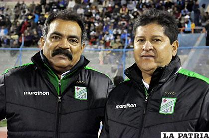 Jiménez y Villegas en su visita a Oruro con Oriente Petrolero