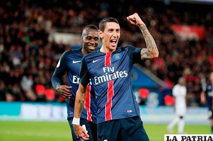 La celebración de Di María que anotó el gol del triunfo del PSG /antena2.com