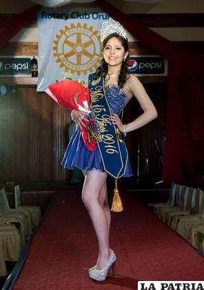 Daniela Araníbar Gumucio ganó el certamen organizado por el comité de damas del Rotary Club Oruro /VÍCTOR VÁSQUEZ