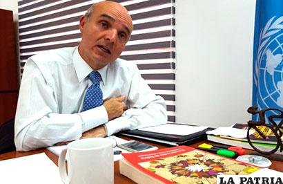 Mauricio Ramírez, representante de NN.UU. en Bolivia /ANF