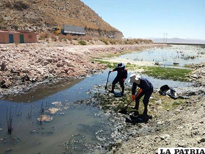 Los trabajos de mitigación por la alcaldía continúan en el lugar