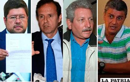 De izquierda a derecha: Samuel Doria Medina, Jorge Quiroga, Rubén Costas y Ernesto Suárez /ANF