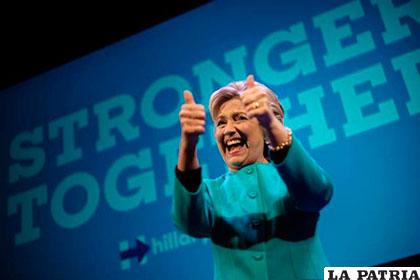 Hillary Clinton, candidata presidencial por el partido demócrata y ex secretaria de Estado