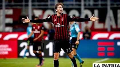 Manuel Locatelli fue autor del gol de la victoria del Milan