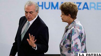 Dilma Rousseff y Michel Temer, imágenes de archivo
