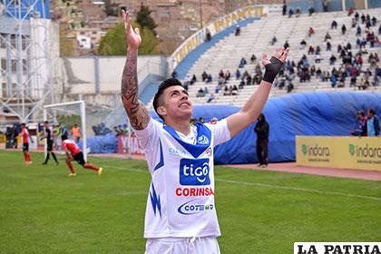 Miguel Suárez, autor del único gol del cuadro orureño