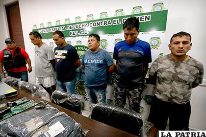 La banda criminal peruana presentada ayer ante la prensa