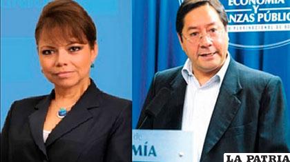 Lourdes Durán, subgerente regional del Banco de la Unión, y Luis Arce Catacora