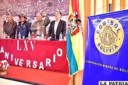 El acto contó con la presencia del presidente de Comibol, José Pimentel