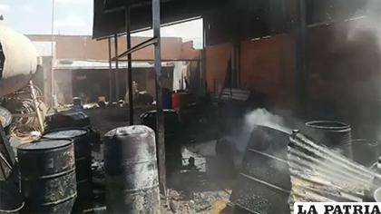 La imagen después del incendio en El Alto/ Erbol