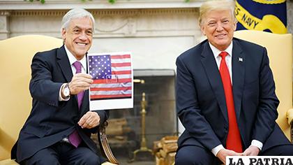 Encuentro de Sebastián Piñera y Donald Trump el pasado viernes/La Prensa