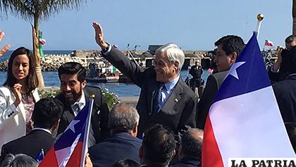 Piñera en el Muelle Histórico de Antofagasta/Prensa Presidencial Chi