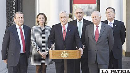 Piñera y sus antecesores se manifestaron el miércoles /Prensa Presidencial de Chile