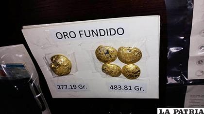 Las piezas de oro encontradas en poder de los cacos