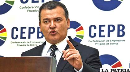 Ronald Nostas, presidente de la CEPB/ Los Tiempos
