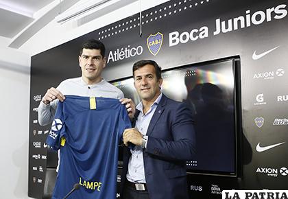Durante la presentación de Carlos Lampe en Boca Juniors / APG