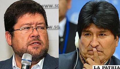 El opositor Doria Medina y el presidente Morales /La Razón

