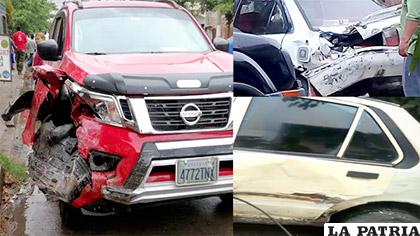 Los coches que estuvieron en el incidente vial /Radio Bermejo