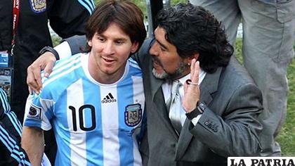 Diego Armando Maradona dirigió a Lionel Messi en el Mundial de Sudáfrica 2010, donde sus relaciones eran de las mejores/ losandes.com