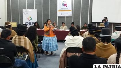 El taller de concejalas y asambleístas departamentales de La Paz/OEP