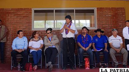 Morales en el acto de San Lorenzo/ MINISTERIO DE COMUNICACI?N