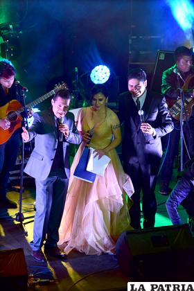 Los tres presentadores de la última noche del festival