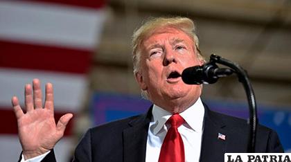 Donald Trump durante un discurso /lostiempos.com