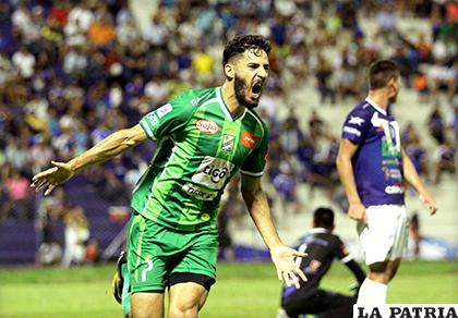 Patricio Vidal celebra el gol que anotó, fue el único del partido /APG