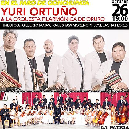 Yuri Ortuño y la Nueva Proyección actuarán junto a la Filarmónica /FACEBOOK

