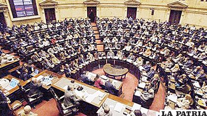 Desde el martes, organizaciones sociales se concentraban
en la calle para protestar contra la iniciativa legislativa /TRT