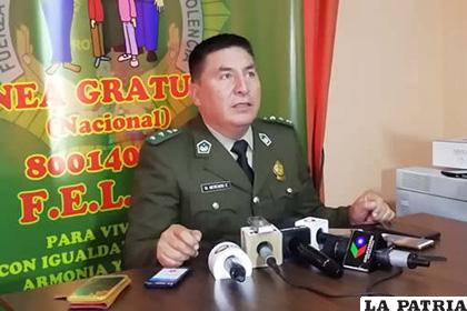 El director nacional de la Felcv, coronel Miguel Ángel Mercado /Bolivia en tus manos