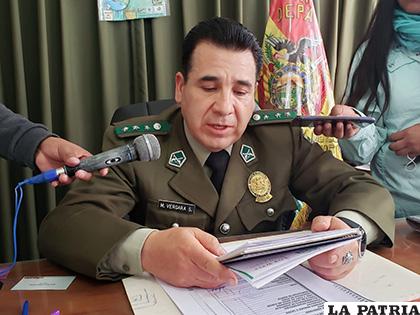 El director de la Felcc, coronel Manuel Vergara, informó del caso /LA PATRIA