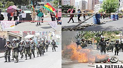 Afines y contrarios del presidente Morales volvieron a encontrarse en las calles /EFE
