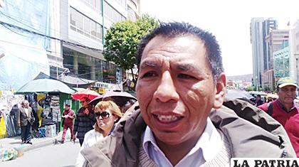 El ejecutivo de la Federación de Maestros Urbanos de La Paz, Leandro Mamani /ANF