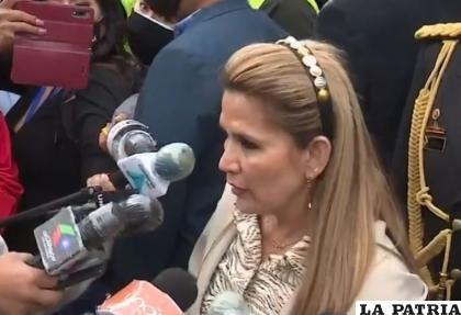La Presidente Jeanine Áñez /ABI