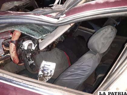 De esta manera estaba atriccionado el conductor del automóvil / LA PATRIA