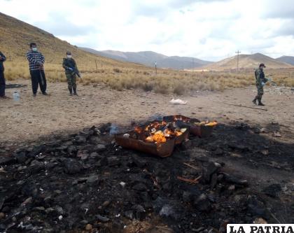 La Felcn quemó toda la droga incautada en recientes días /LA PATRIA

